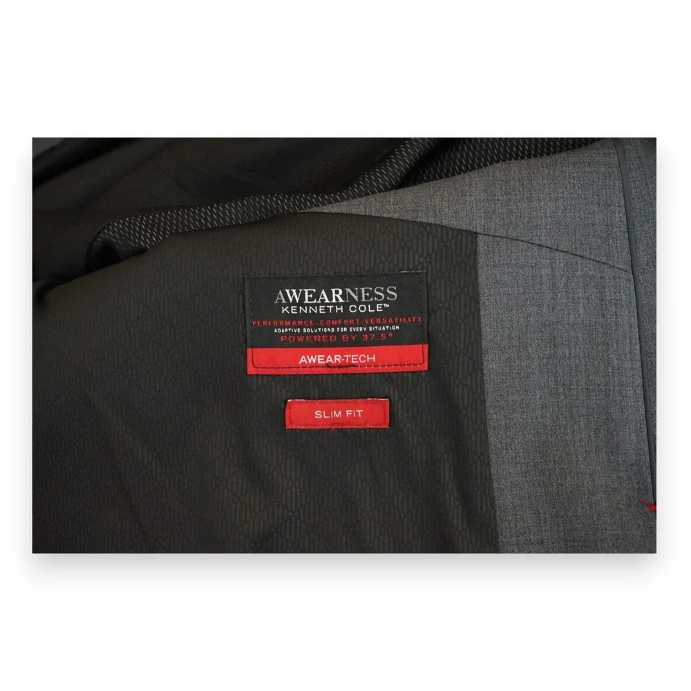 NWT Kenneth Cole Awareness Suit Jacket 58R Wool Sport Coat Gray Blazer MSRP $300
